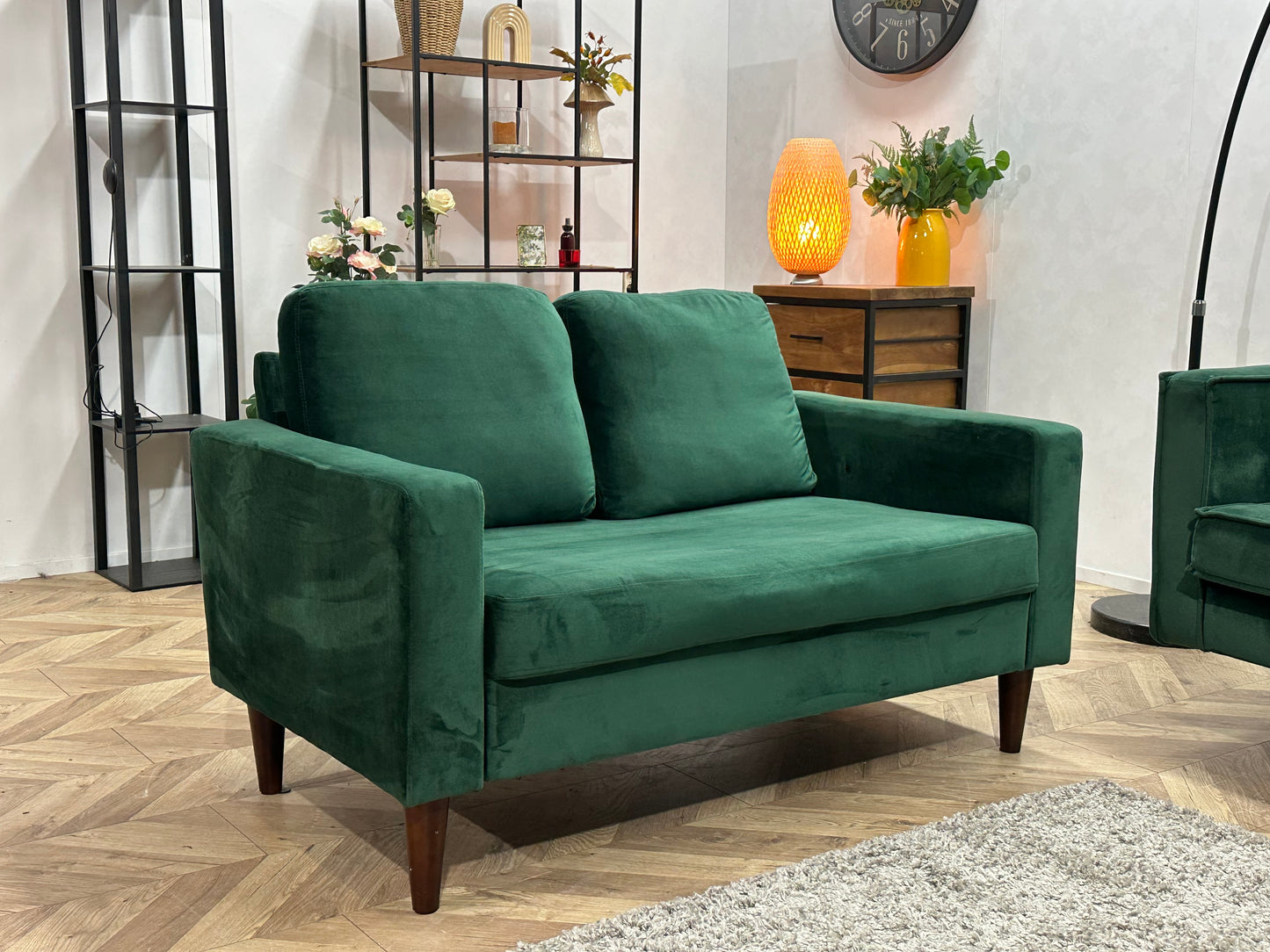 Be Pure Groene Velvet Banken Set ~ Losse Kussens Met Afneembare Hoezen
