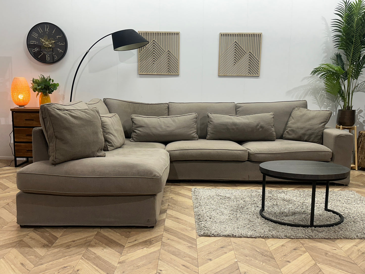 Beige Hoekbank ~ Losse Kussens Met Afneembare Hoezen