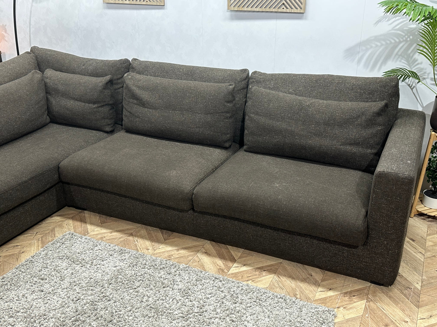 Bruine Hoekbank ~ Losse Kussens Met Afneembare Hoezen