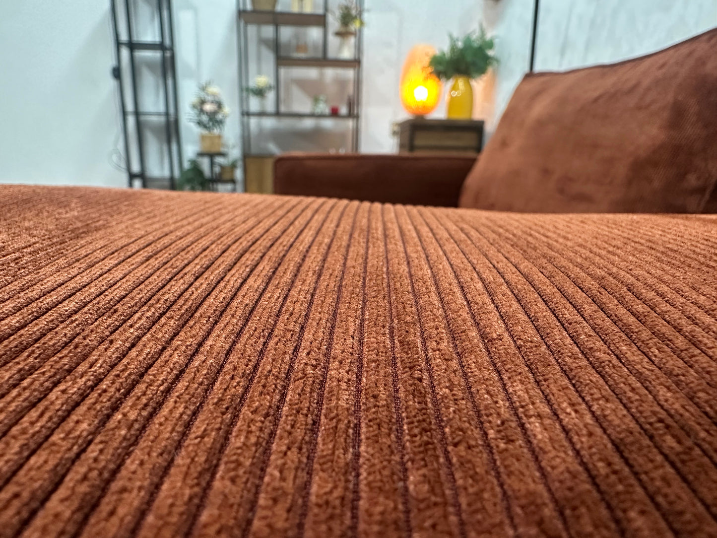 Umix Rode Ribstof 2.5-Zits Bank ~ Losse Rugkussens Met Afneembare Hoezen