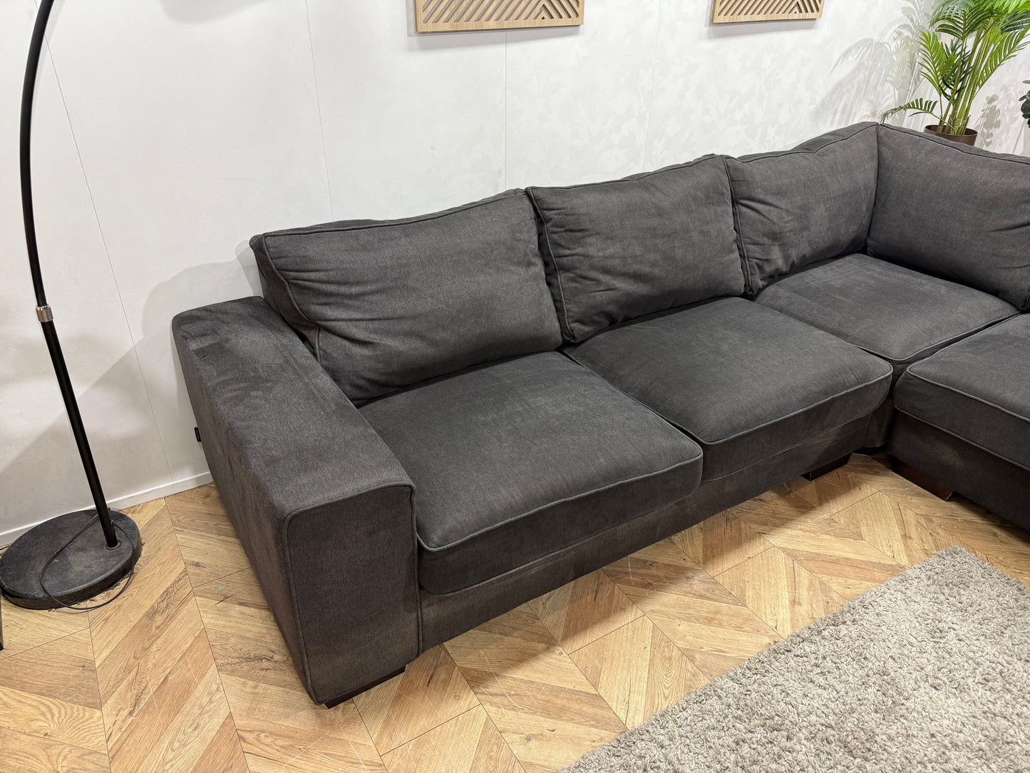 Urban Sofa Suède Antraciet Hoekbank ~ Losse Kussens Met Afneembare Hoezen