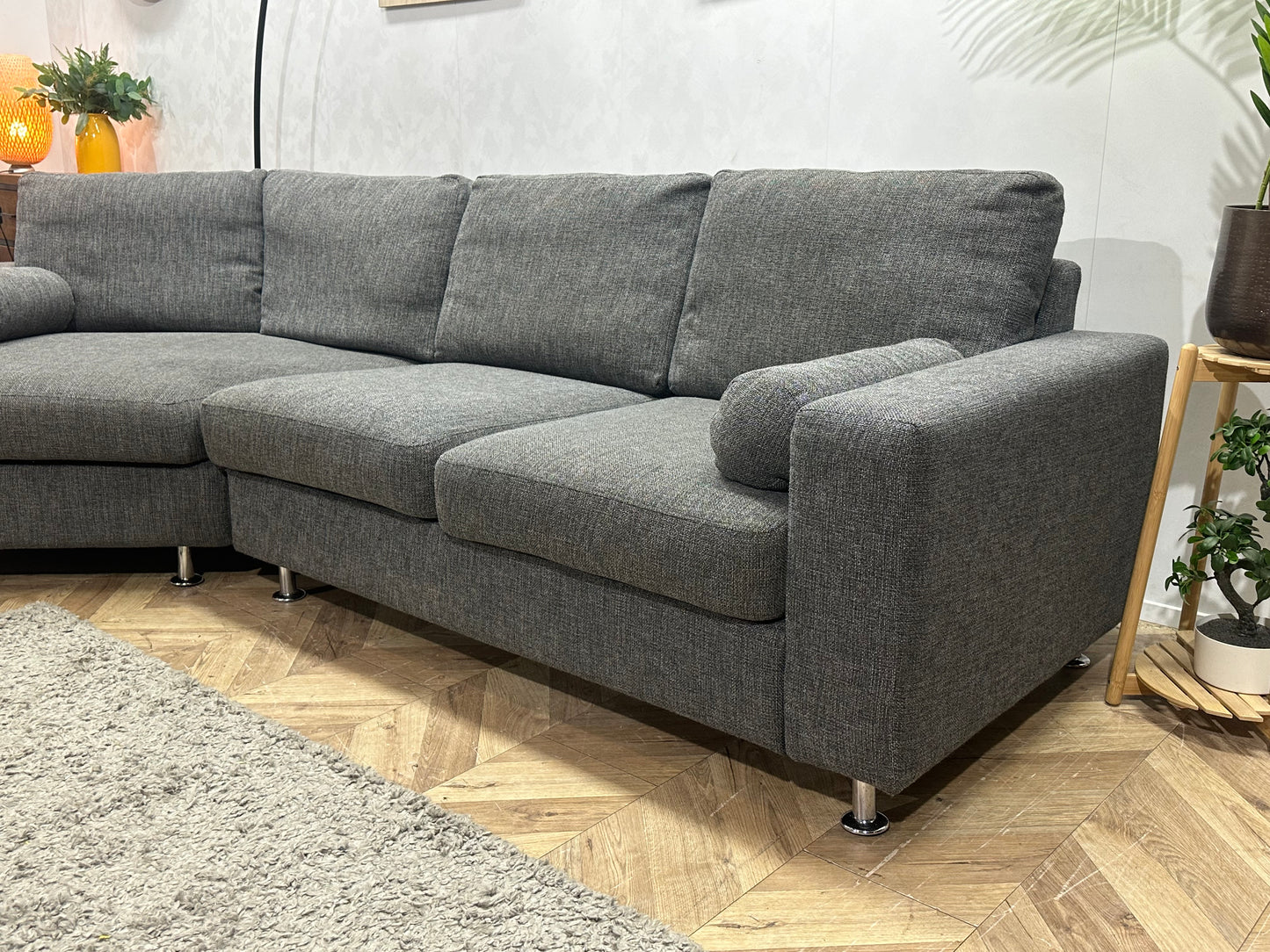 Antraciet Design Hoekbank ~ Losse Kussens Met Afneembare Hoezen