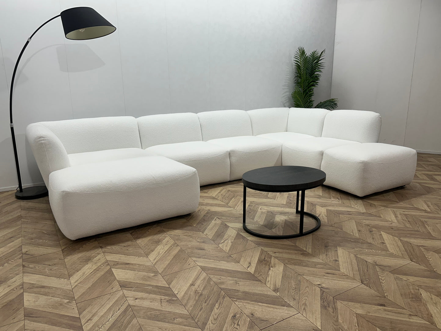 !Showroommodel! Witte Bouclé U Bank