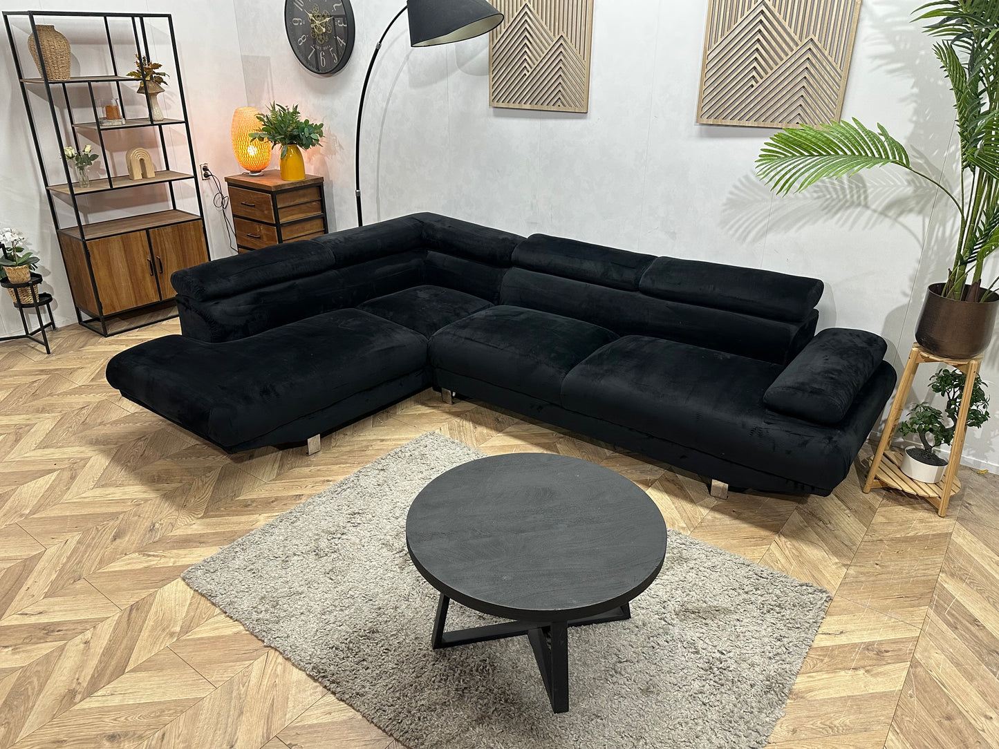 Zwarte Velvet Hoekbank ~ Inruilvoordeel