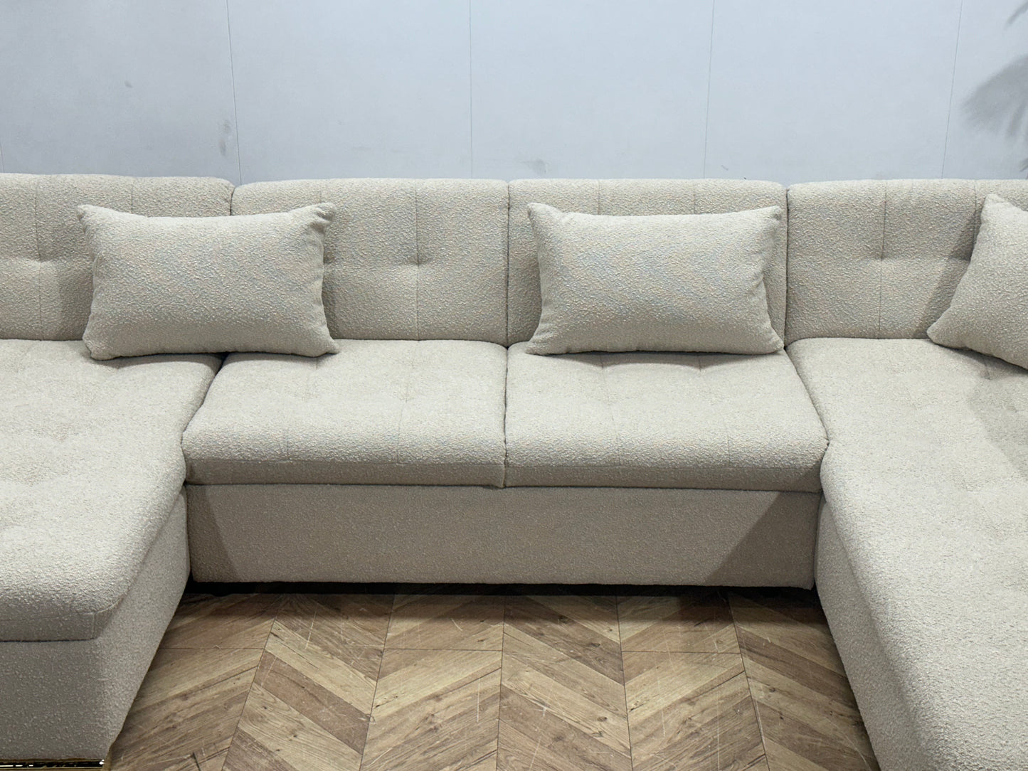 !Showroommodel! Witte/Crème Bouclé U Bank