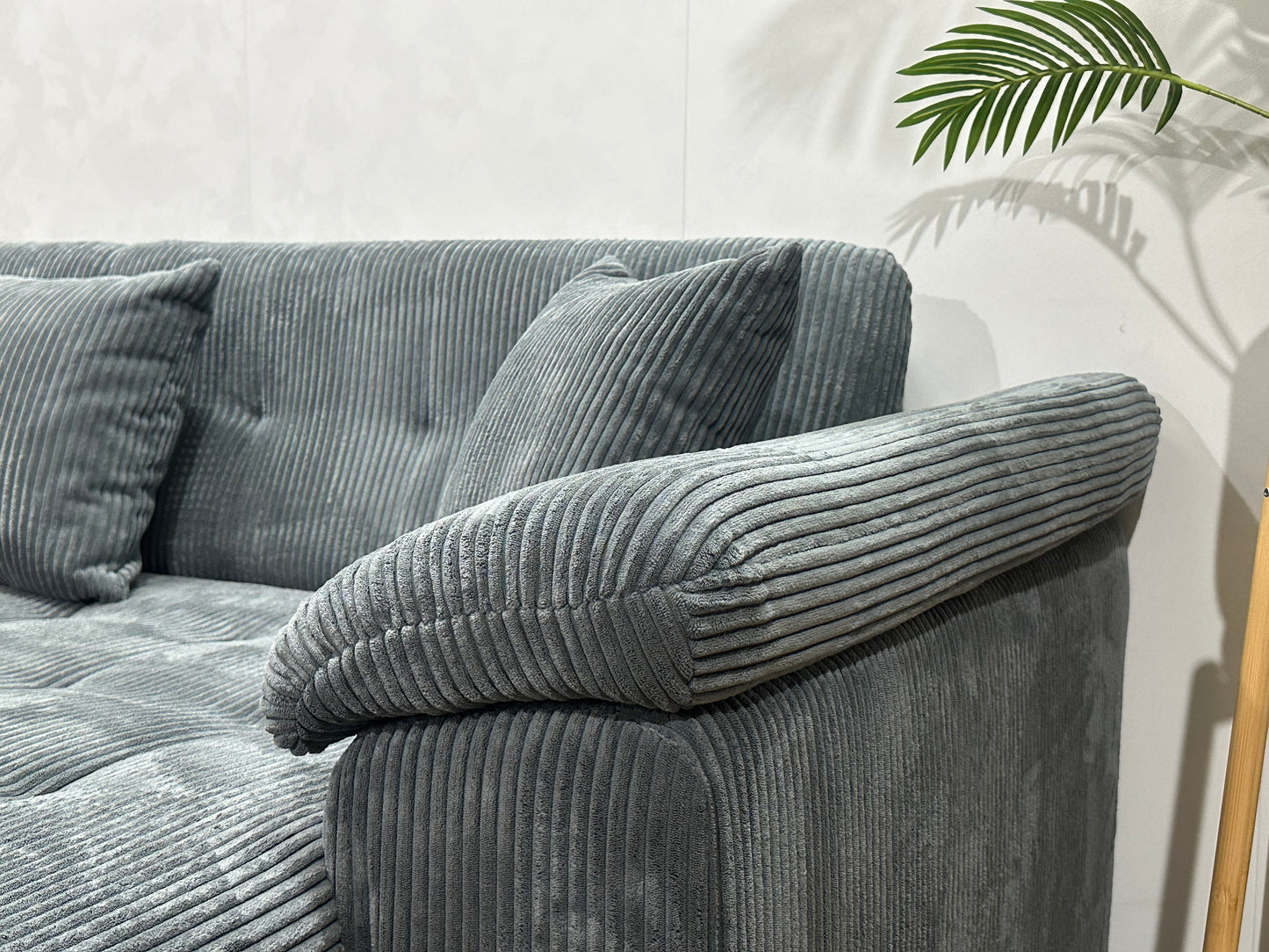 !Showroommodel! Blauwe Ribstof U Bank