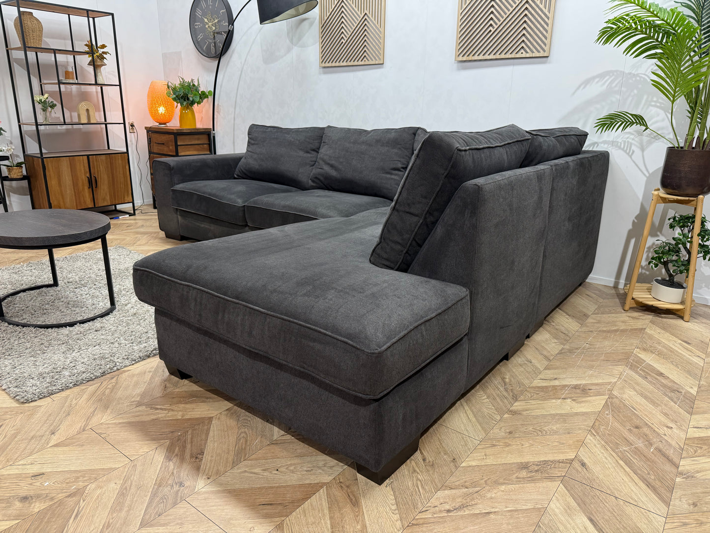 Urban Sofa Suède Antraciet Hoekbank ~ Losse Kussens Met Afneembare Hoezen