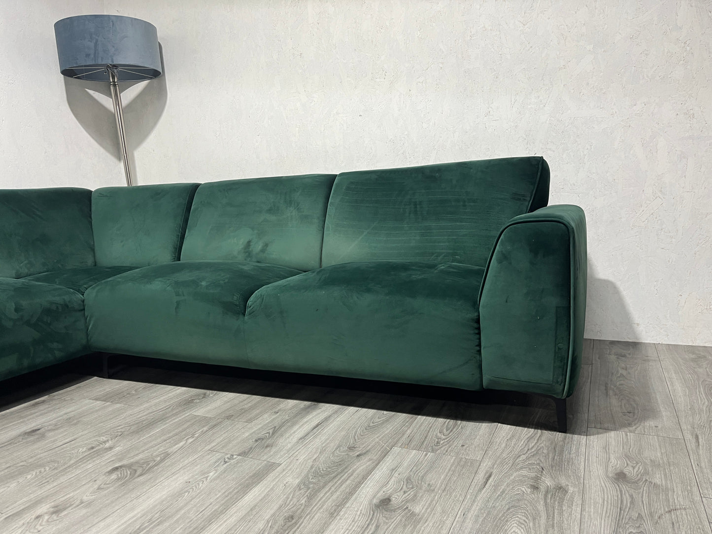 Donker Groene Velvet Hoekbank
