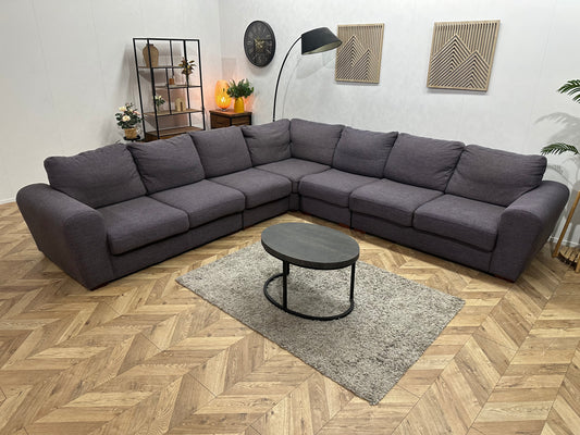 Grijze Hoekbank ~ Vaste Kussens