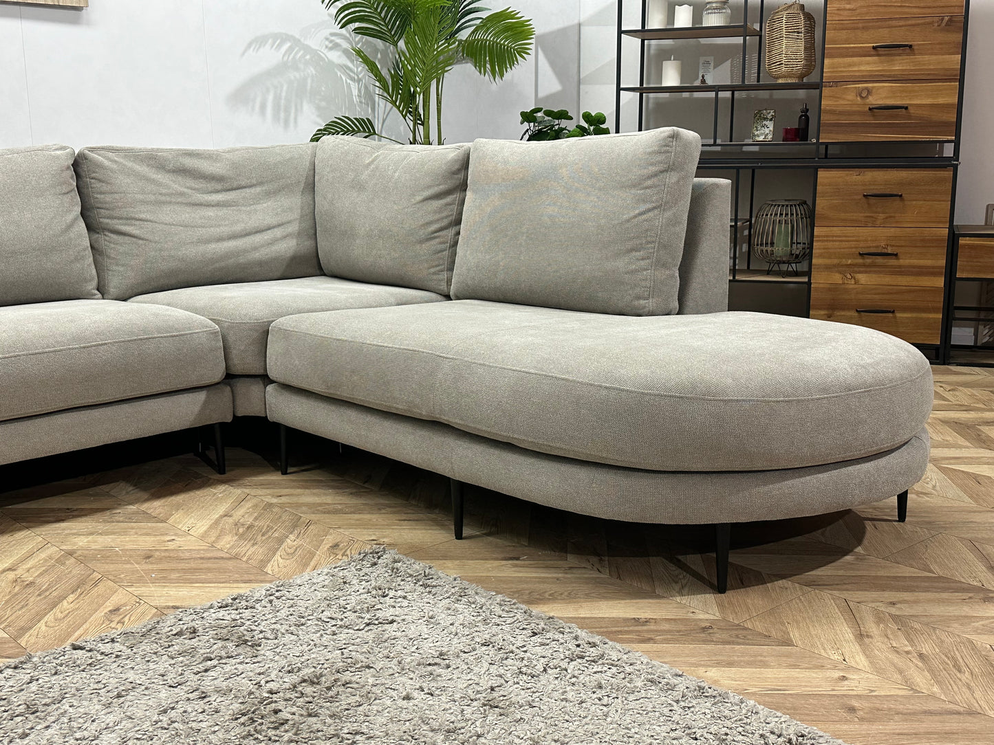 Grijze Design Hoekbank ~ Losse Kussens Met Afneembare Hoezen