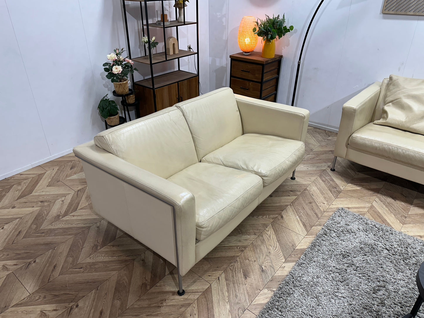 Touché Crème Lederen Banken Set ~ Losse Kussens