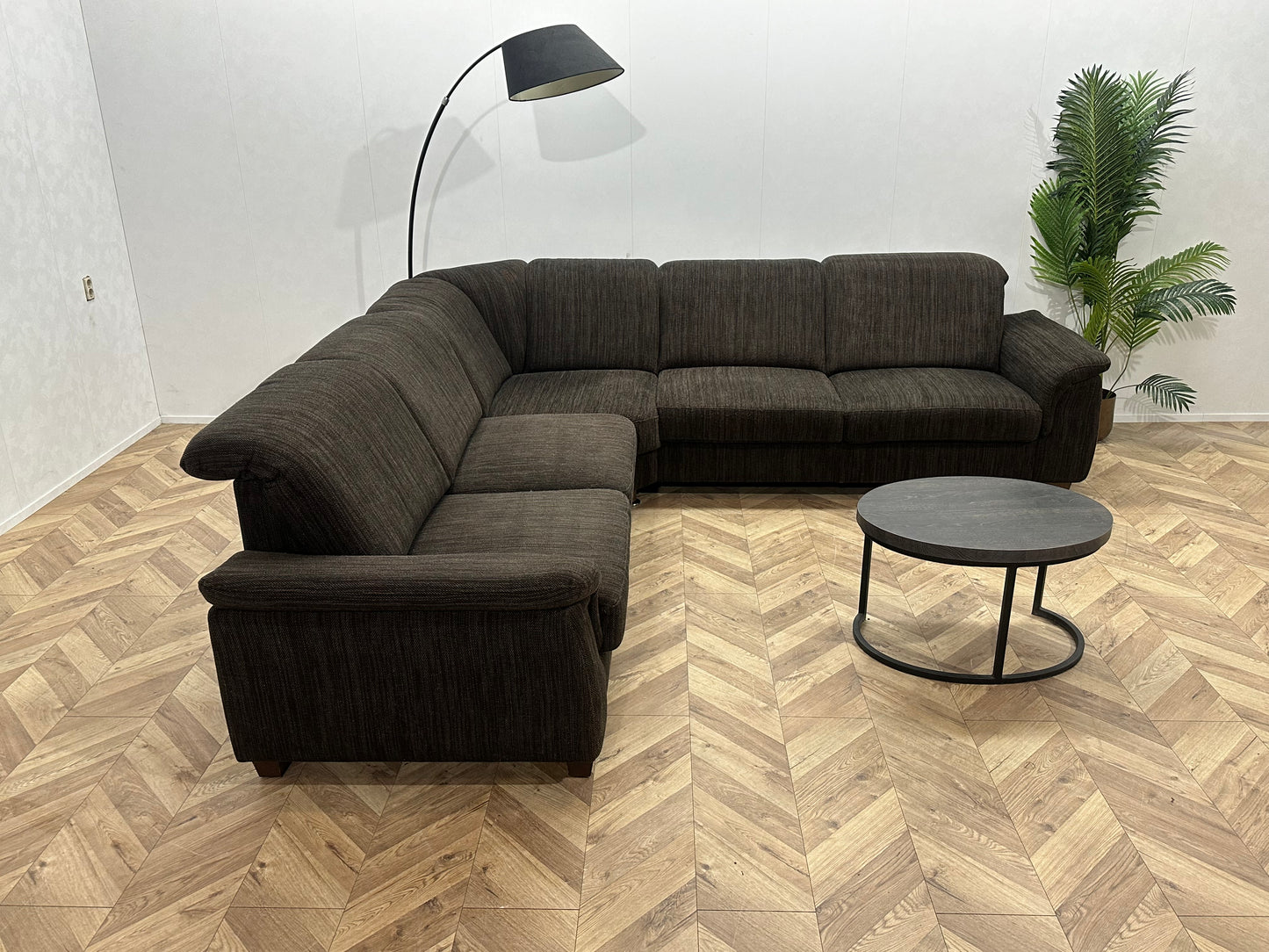 Bruine Hoekbank ~ Verstelbare Hoofdsteunen