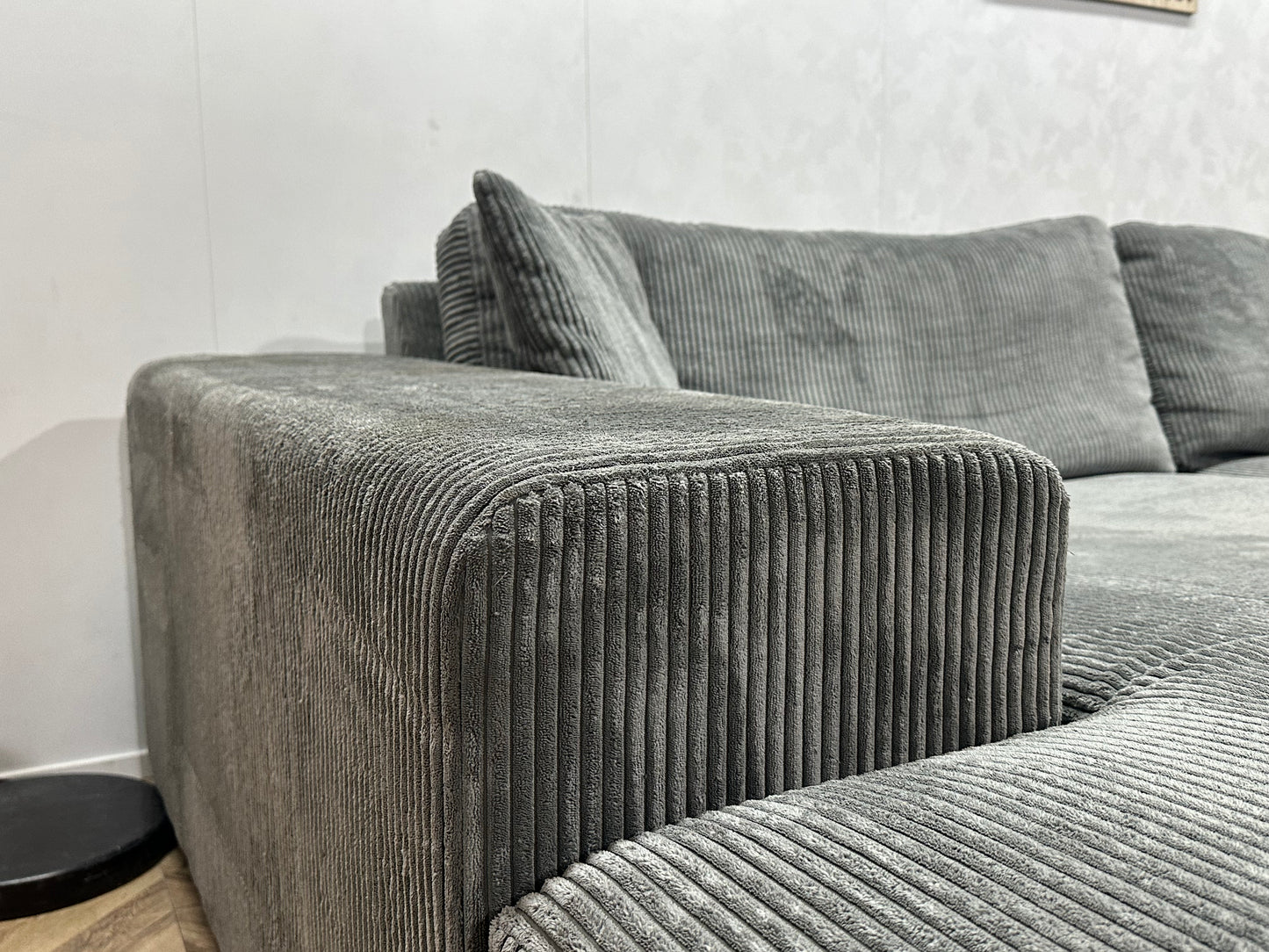 Grijze Ribstof Hoekbank ~ Meerdere Opstellingen