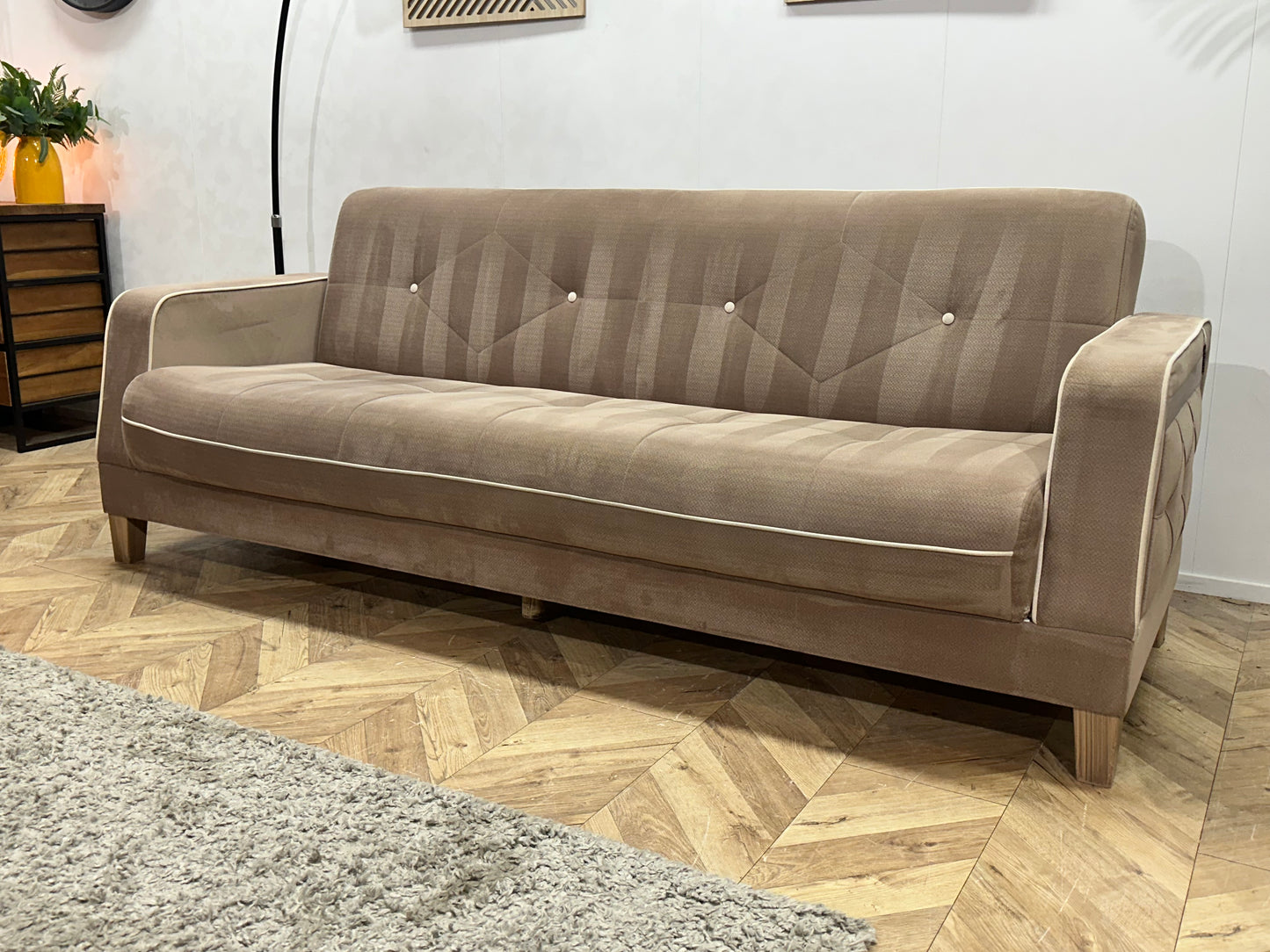 Istikbal Bruine Velvet Banken Set ~ Slaapfunctie
