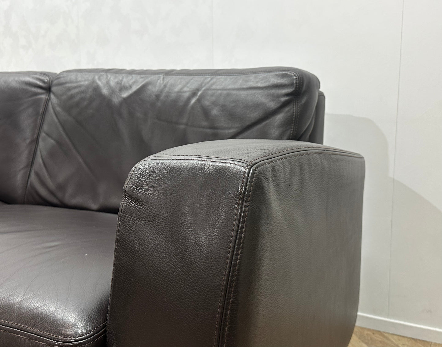 Bruine Echt Lederen Banken Set ~ Vaste Kussens