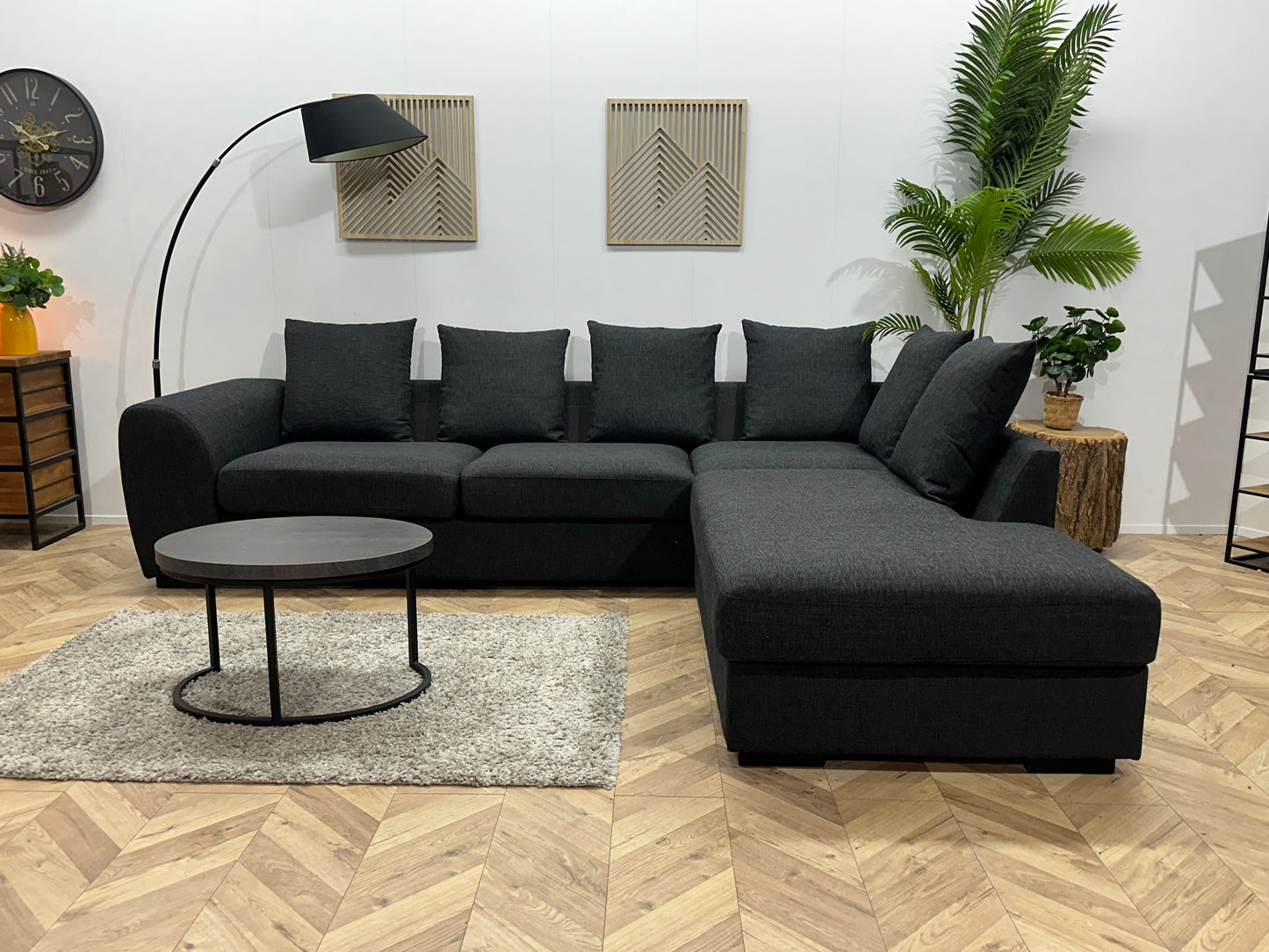 Antraciet Hoekbank ~ Losse Kussens Met Afneembare Hoezen