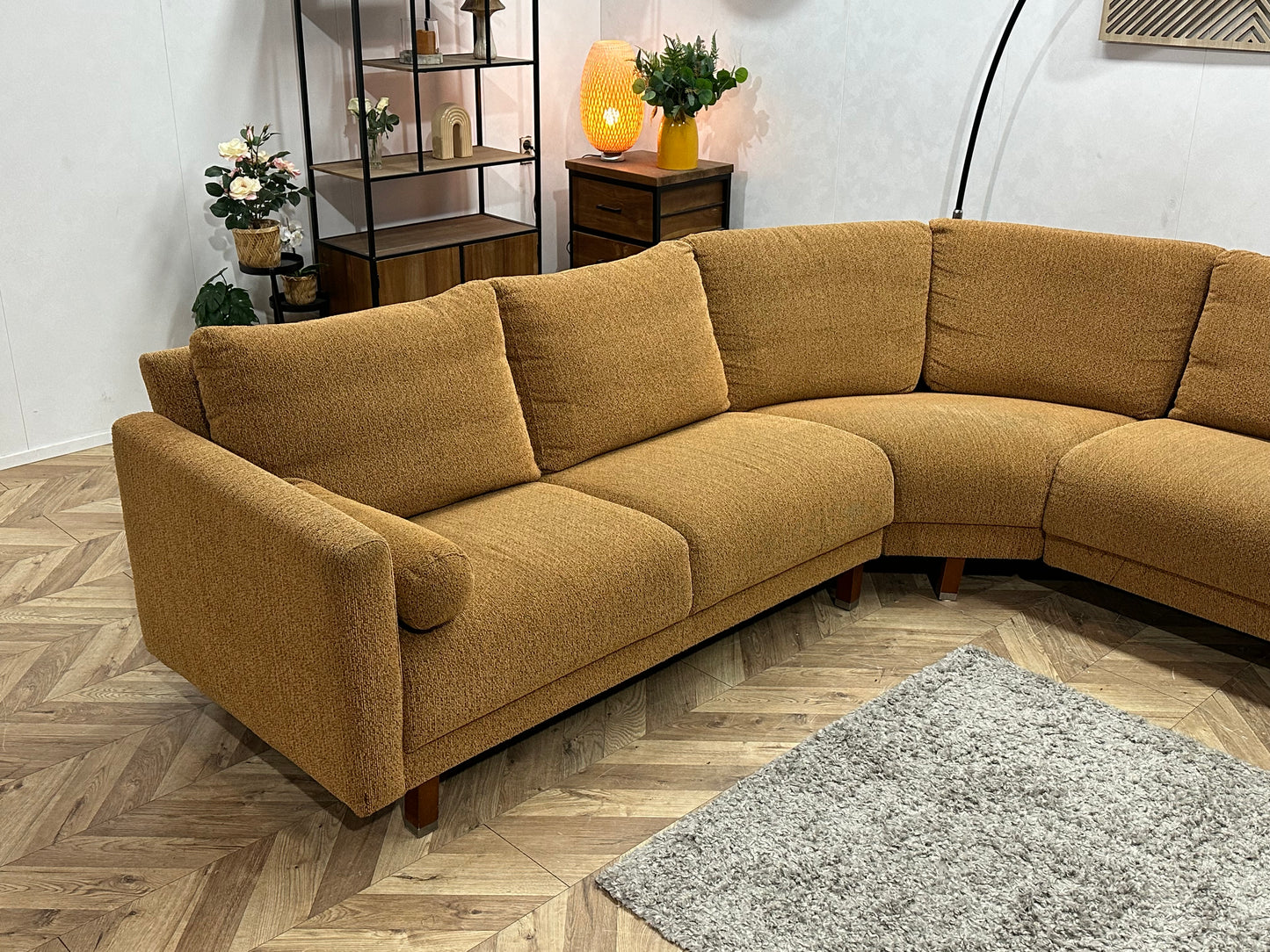 Cognac Bruine Hoekbank ~ Losse Kussens Met Afneembare Hoezen