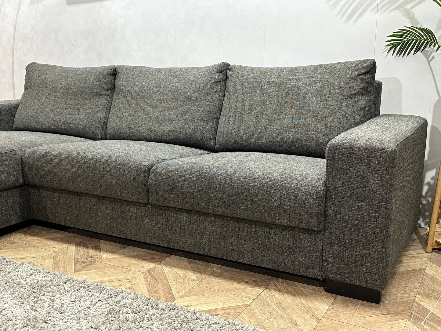 Antraciet Hoekbank ~ Losse Rugkussens Met Afneembare Hoezen