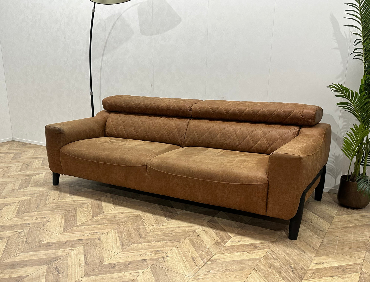 Cognac Bruine Suède Lederen Banken Set ~ Verstelbare Hoofdsteunen