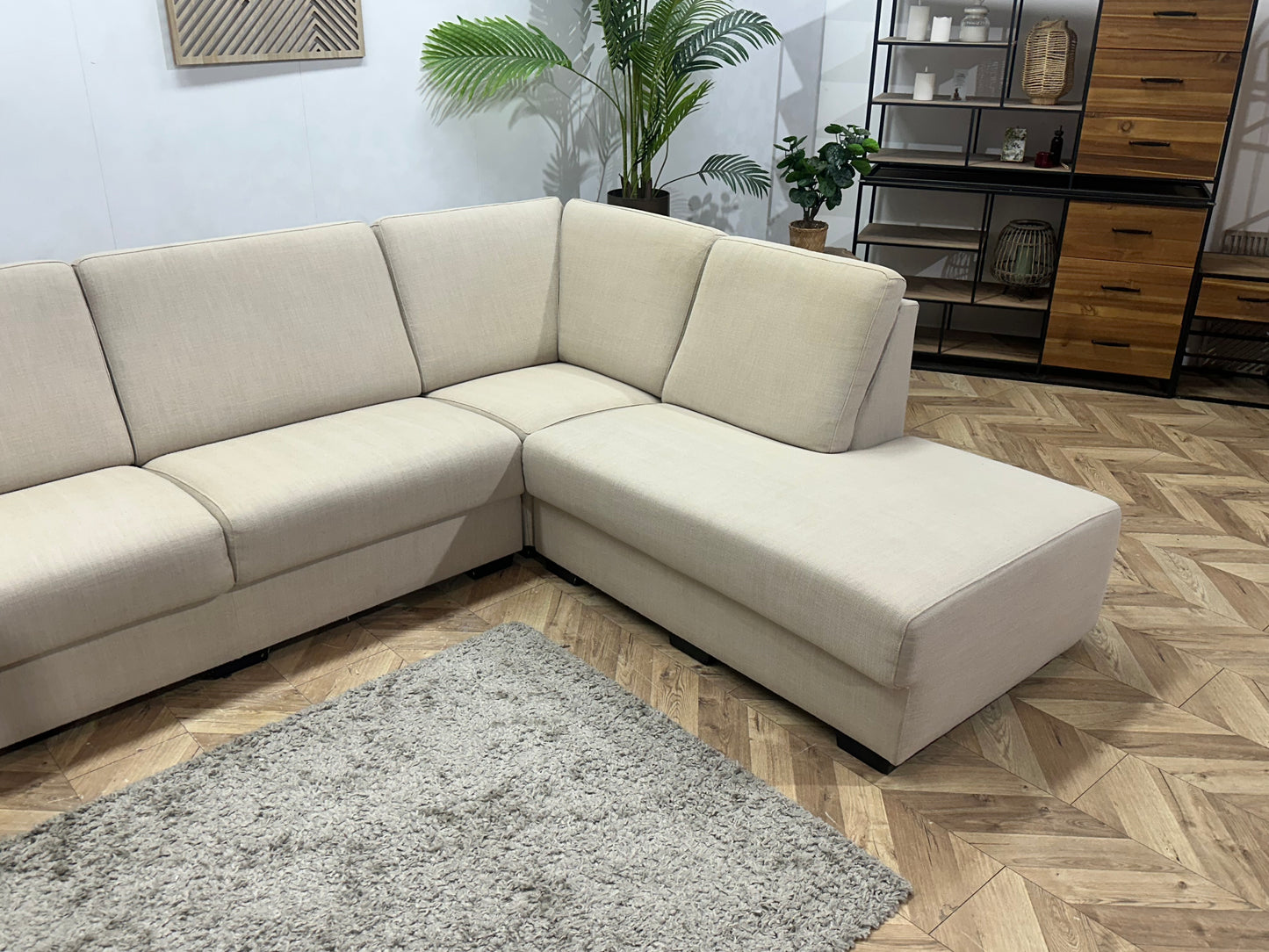 HB Lifestyle Crème Hoekbank ~ Vaste Kussens