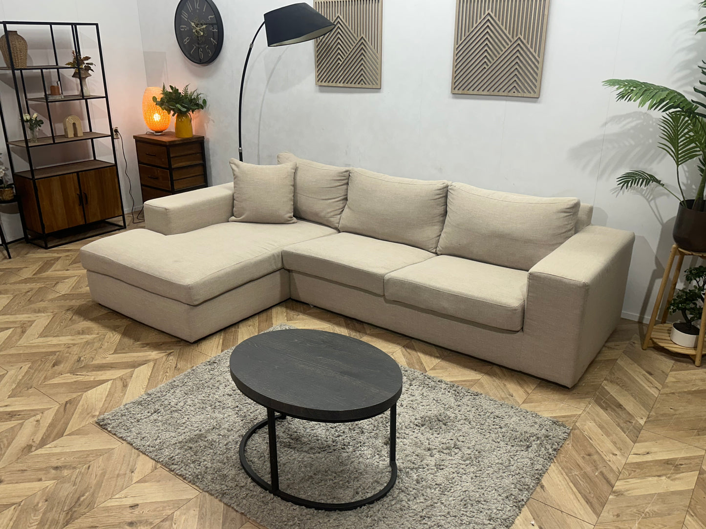 Beige Hoekbank ~ Losse Kussens Met Afneembare Hoezen