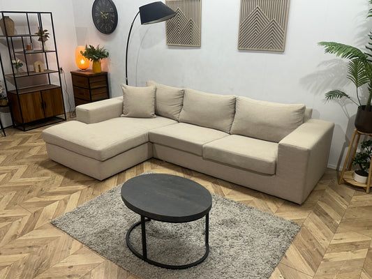 Beige Hoekbank ~ Losse Kussens Met Afneembare Hoezen