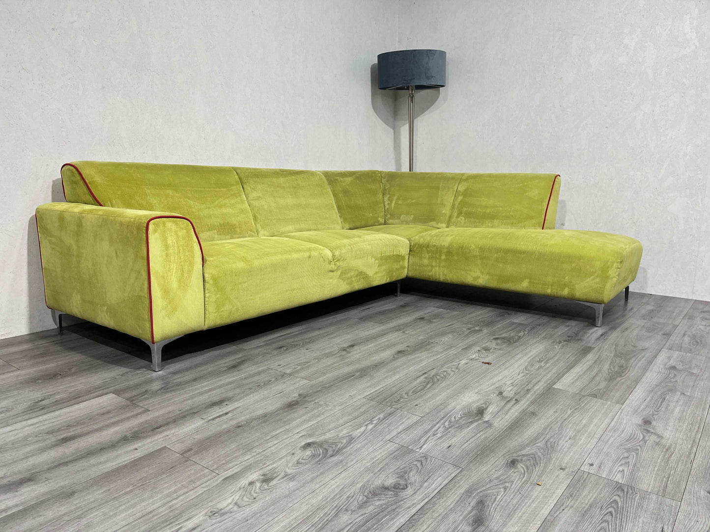 Groene Ribstof Hoekbank