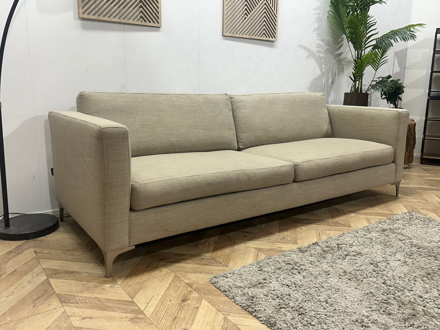 Keijser & Co Beige 3-Zits Bank ~ Losse Kussens Met Afneembare Hoezen
