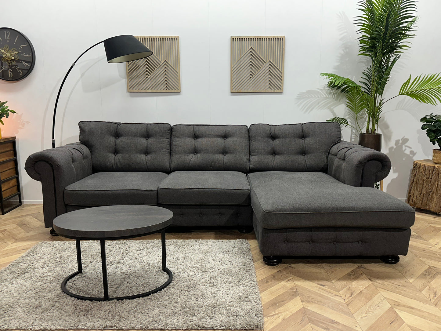 Antraciet Hoekbank ~ Losse Kussens Met Afneembare Hoezen