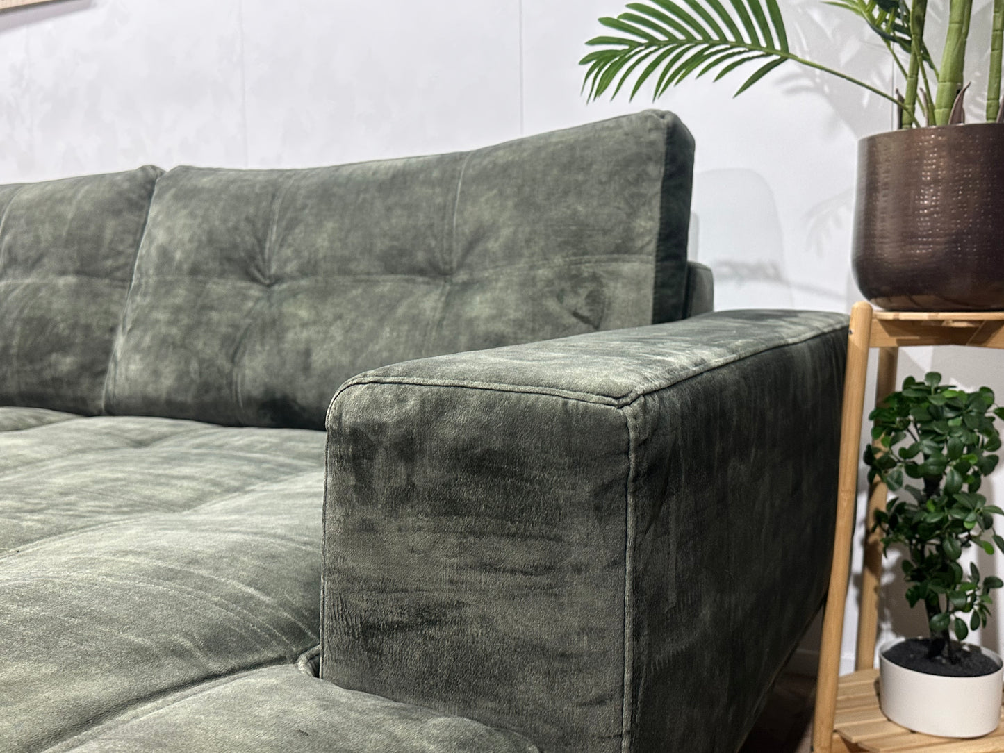 Groene Velvet U Bank ~ Losse Kussens Met Afneembare Hoezen