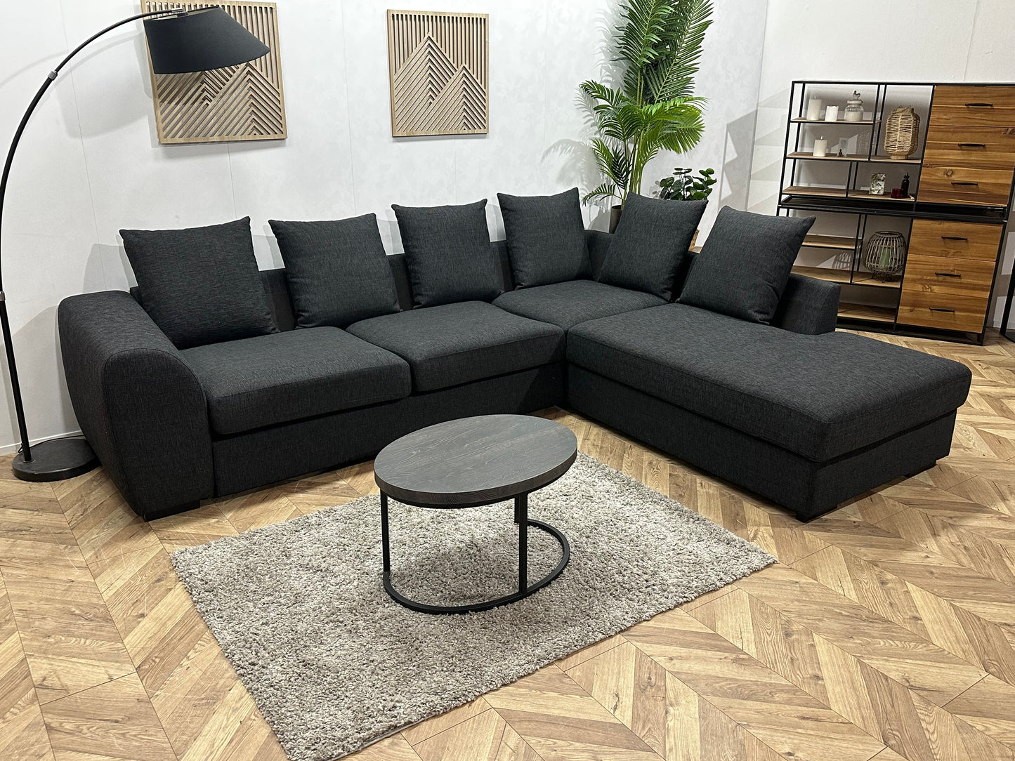 Antraciet Hoekbank ~ Losse Kussens Met Afneembare Hoezen