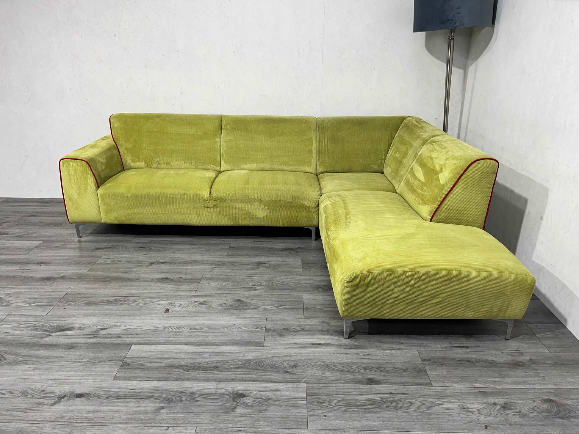 Groene Ribstof Hoekbank