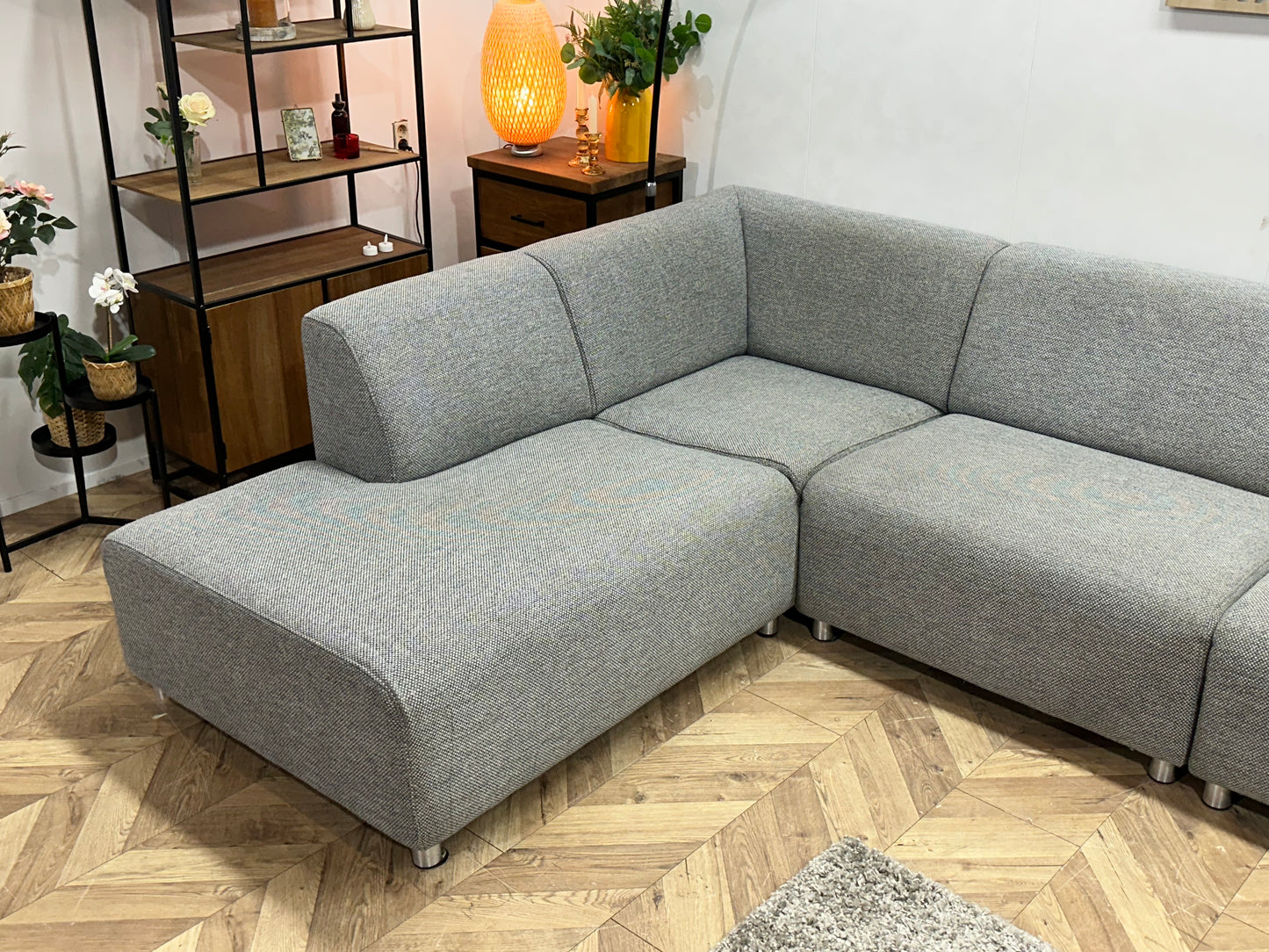 Licht Grijze Ruime U Bank ~ Vaste Kussens