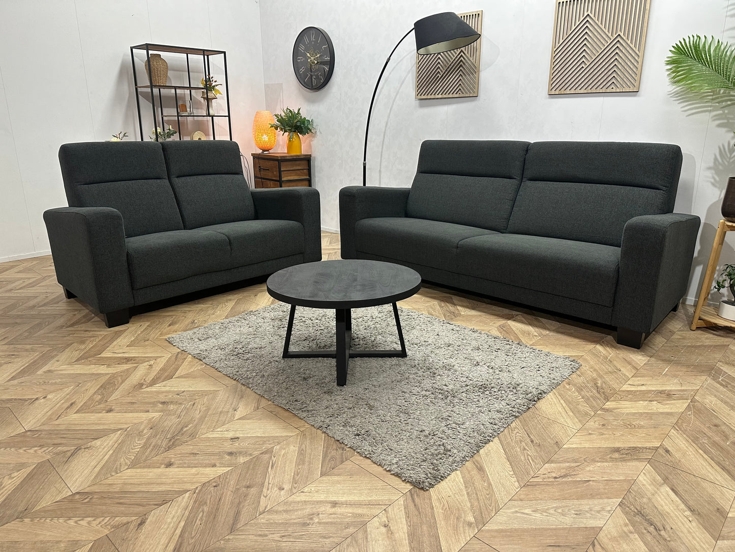 Antraciet Banken Set ~ Vaste Kussens