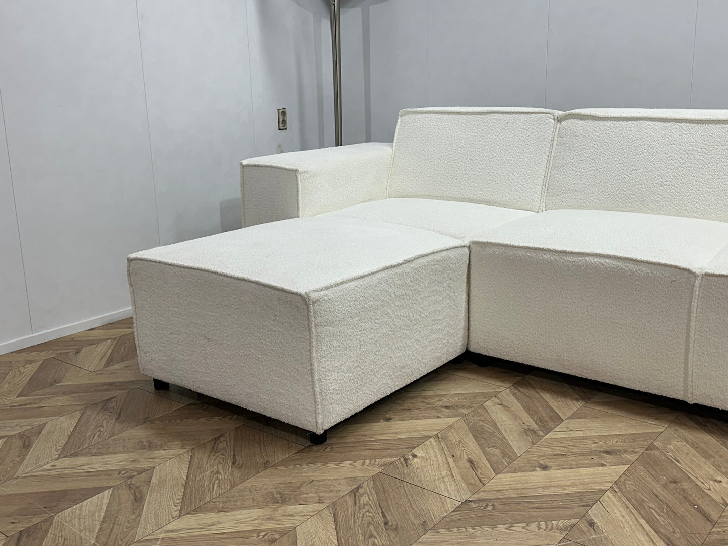 Witte Bouclé Stoffen U Bank ~ Vaste Kussens