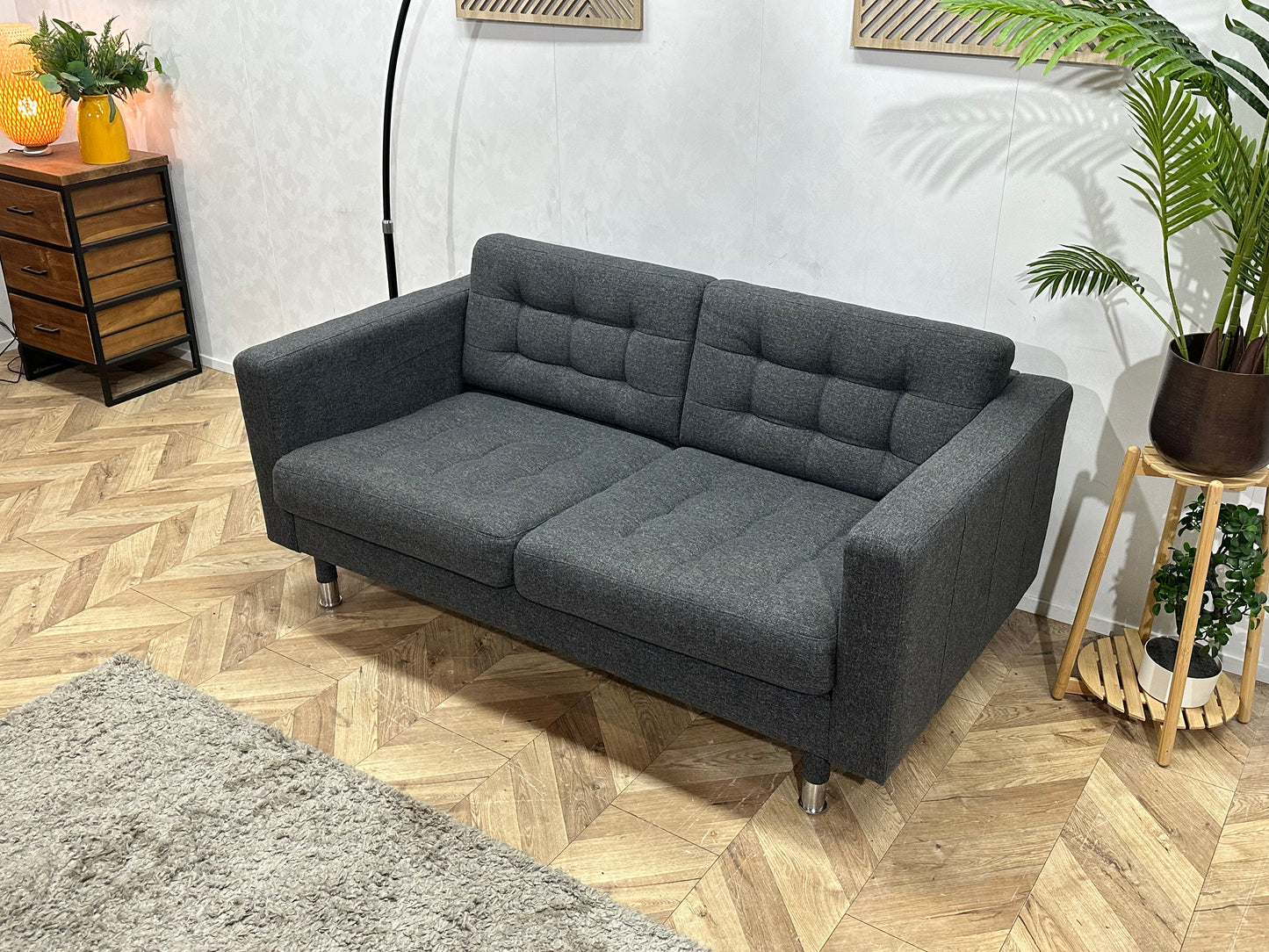 Antraciet 2.5-Zits Bank ~ Losse Kussens Met Afneembare Hoezen