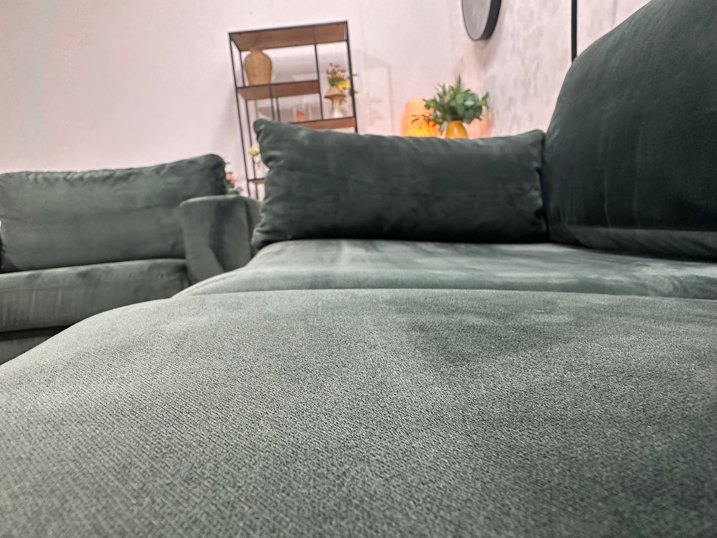 Groene Velvet Banken Set Inc Hockers ~ Losse Kussens Met Afneembare Hoezen