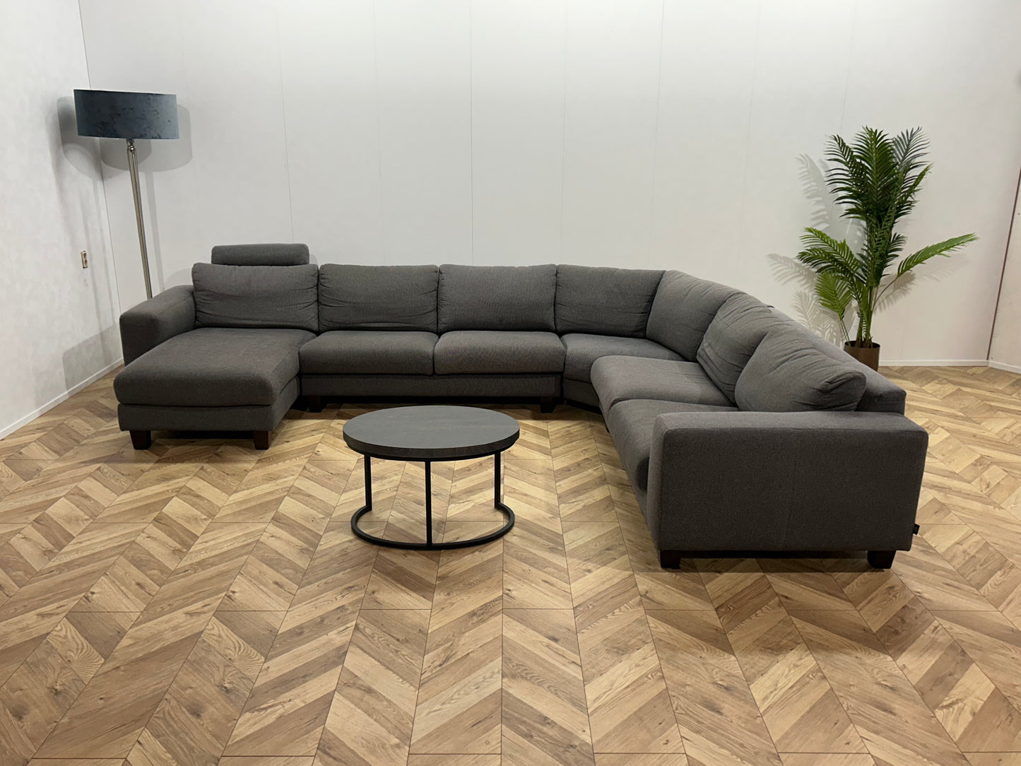 H&H Grijze U Bank ~ Losse Kussens Met Afneembare Hoezen