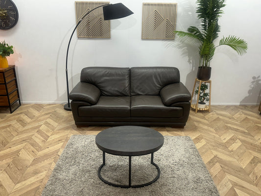 Bruine Echt Lederen 2-Zits Bank ~ Geïmpregneerd