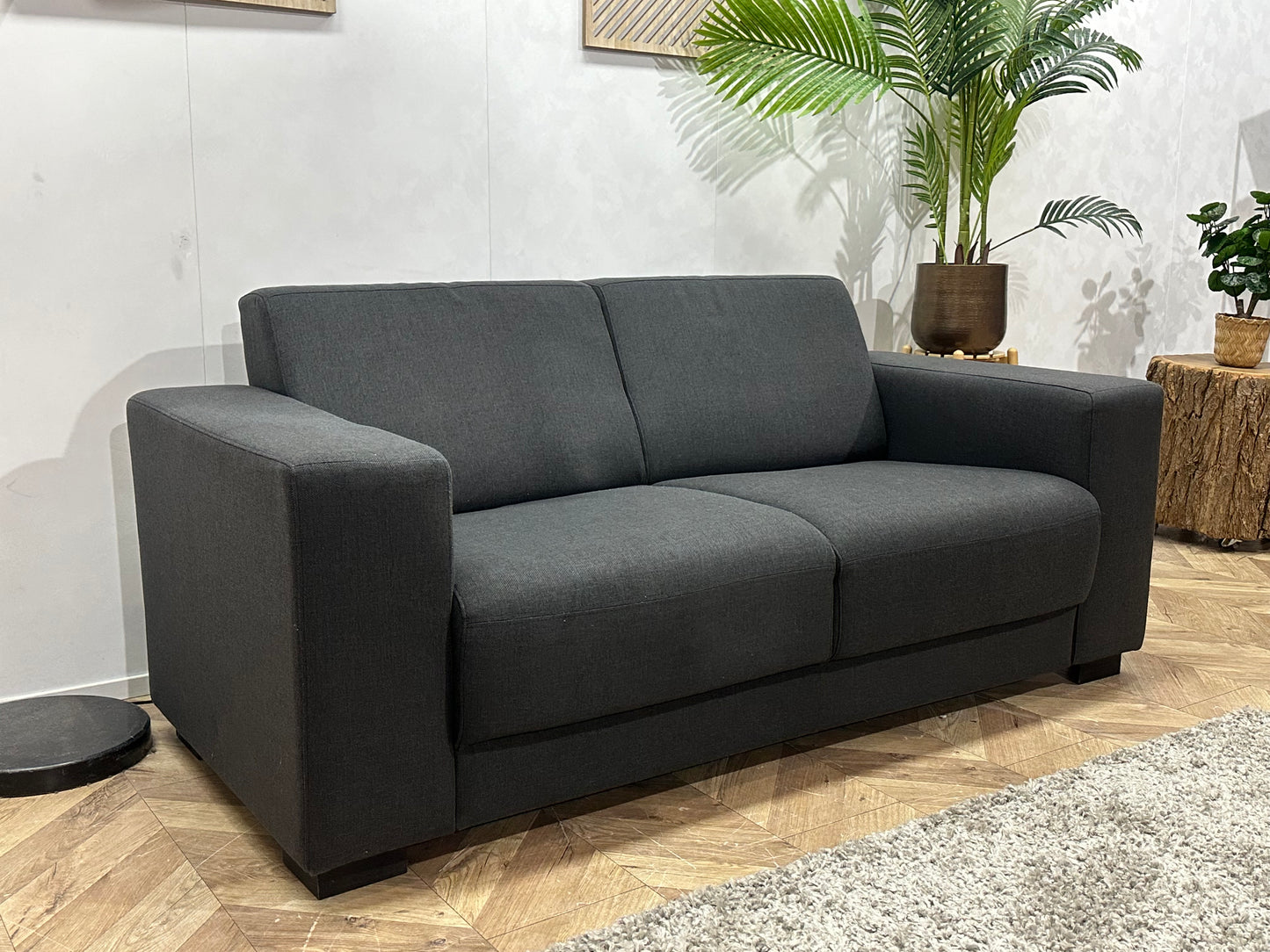 Antraciet 2.5-Zits Bank ~ Vaste Kussens