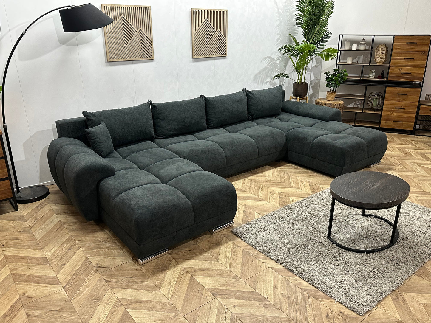 !Showroommodel! Antraciet Velvet U Bank