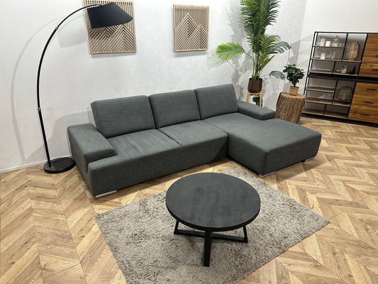 Antraciet Suède Stoffen Hoekbank ~ Inruilvoordeel