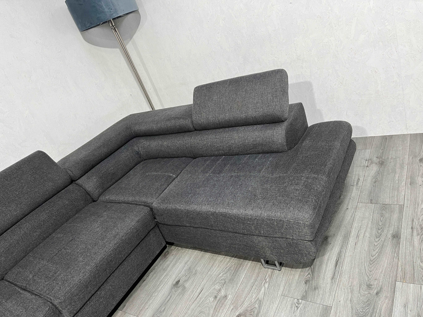 Antraciet Design Hoekbank ~ Verstelbare Hoofdsteunen