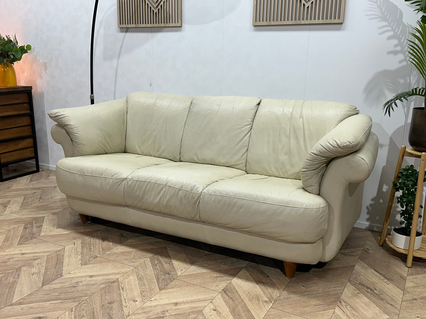 Crème Echt Lederen 2.5-Zits Bank ~ Inruilvoordeel