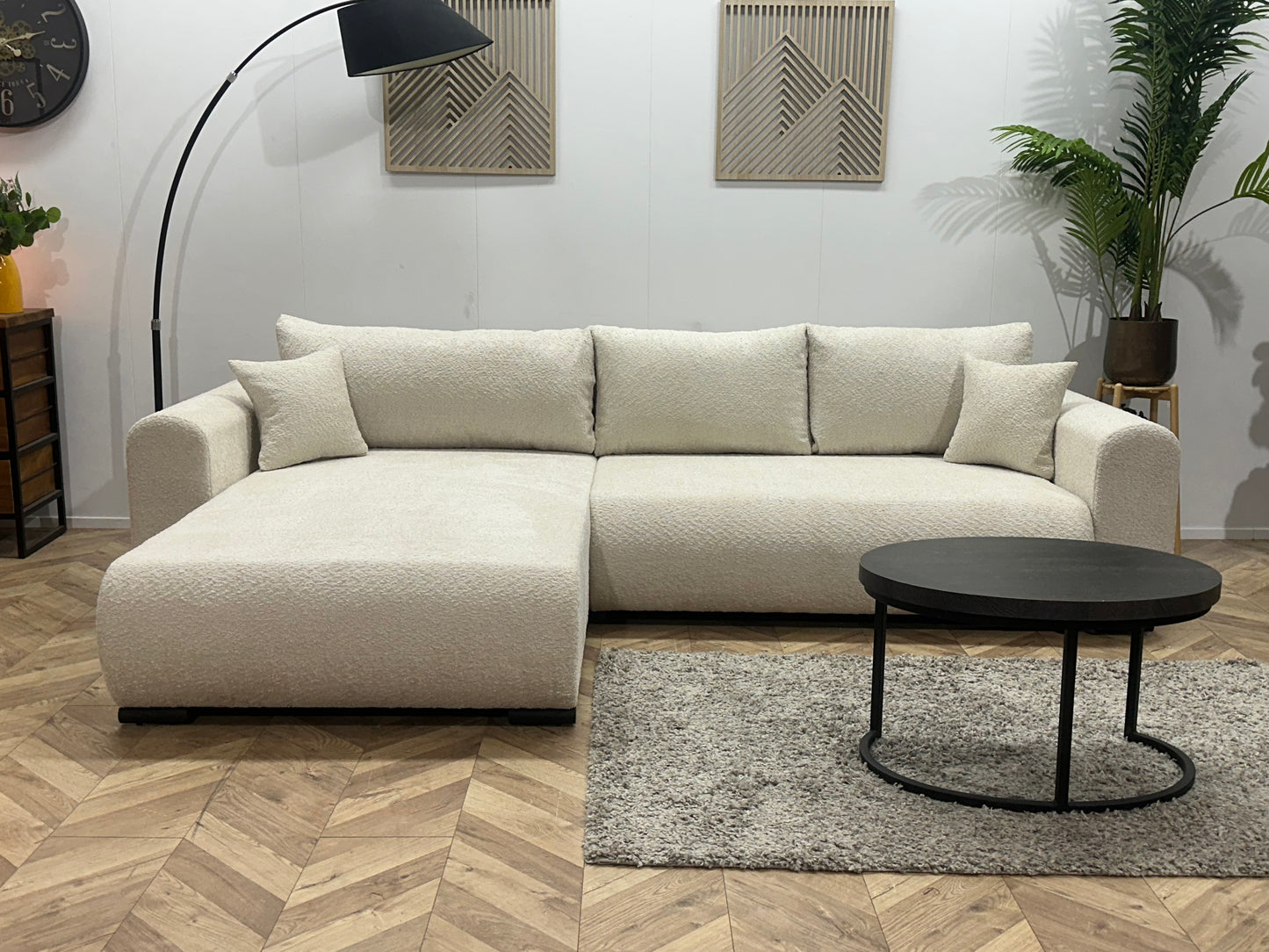 !Showroommodel! Witte Bouclé Hoekbank