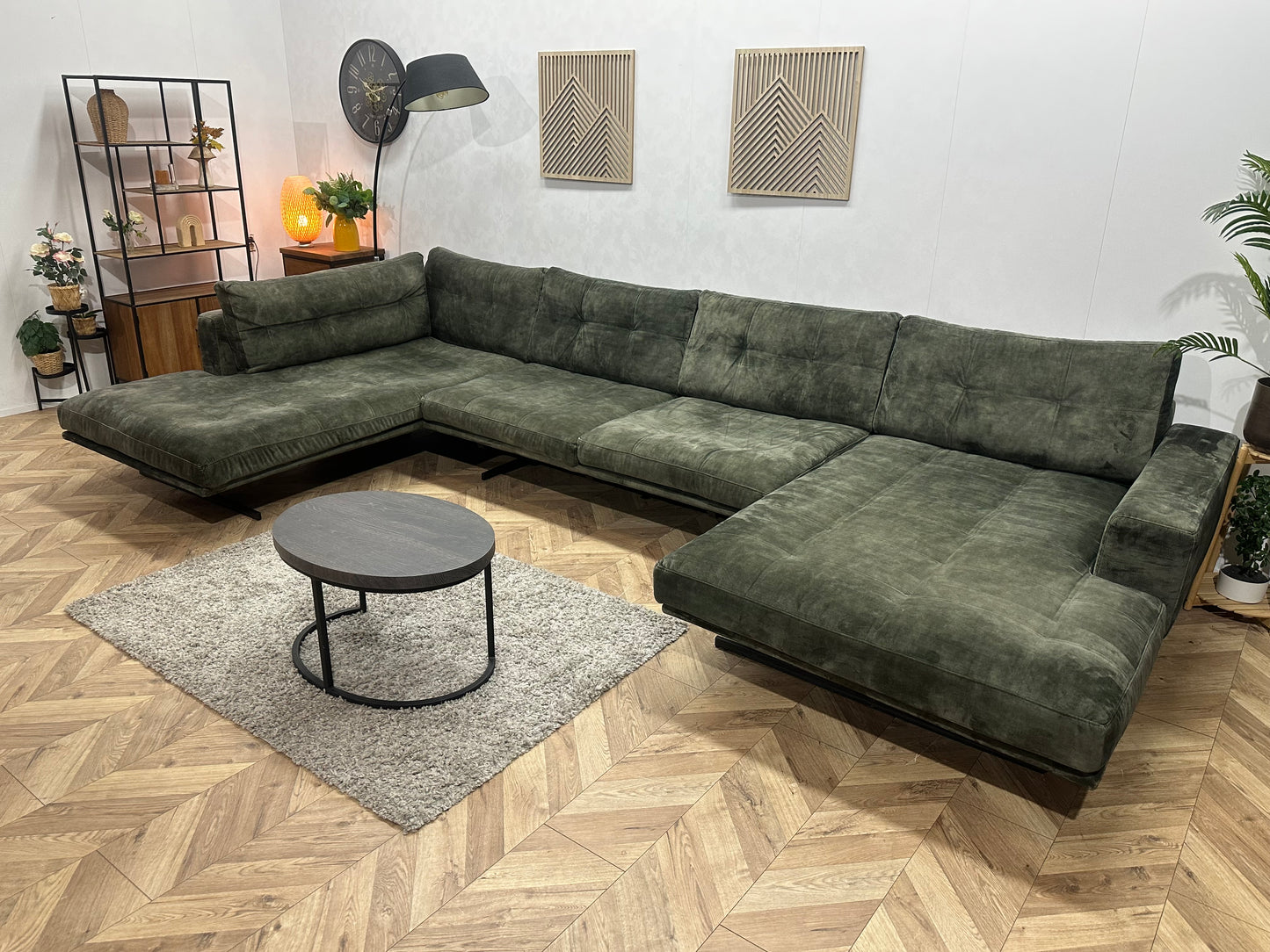 Groene Velvet U Bank ~ Losse Kussens Met Afneembare Hoezen