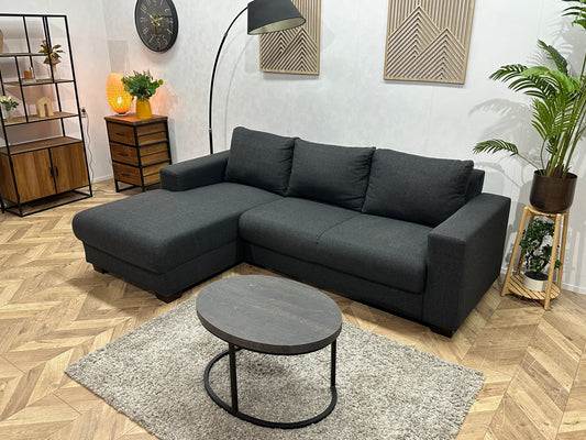 Antraciet Hoekbank ~ Losse Rugkussens Met Afneembare Hoezen