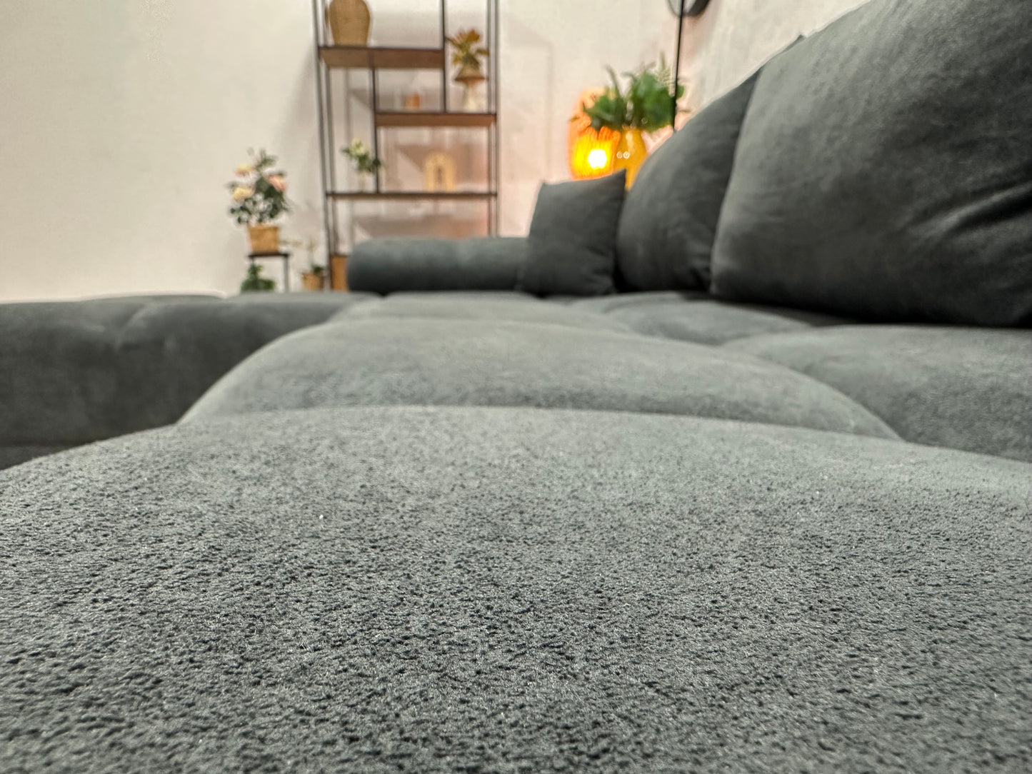 !Showroommodel! Antraciet Velvet U Bank