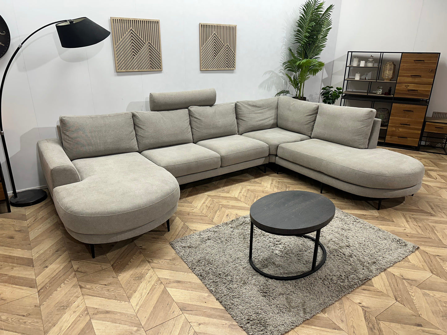 Grijze Design Hoekbank ~ Losse Kussens Met Afneembare Hoezen