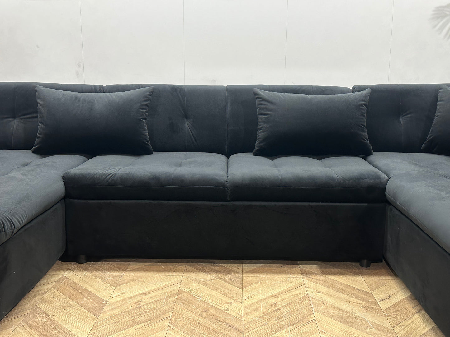 !Showroommodel! Zwarte Velvet Hoekbank